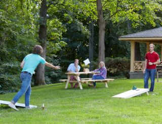 myself in cornhole stock photography