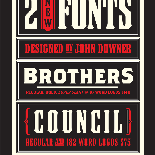 display poster showing off brothers font