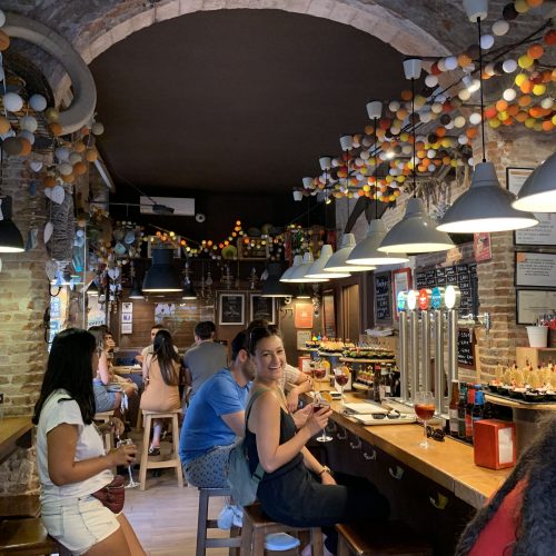 Interior of a semi crowded bar