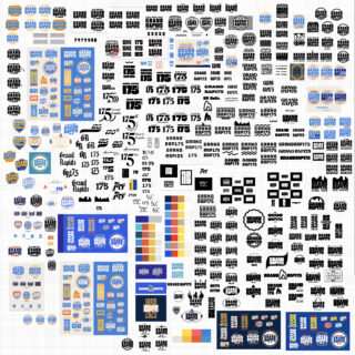 full artboard of the process of creating the 175th anniversary logo