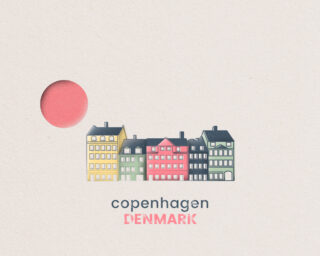 travel poster design of the copenhagen shoreline housing