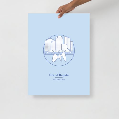 grand rapids skyline poster without a frame