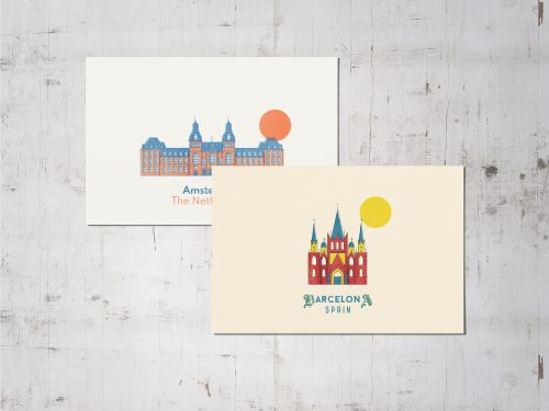 travel postcards designed by me